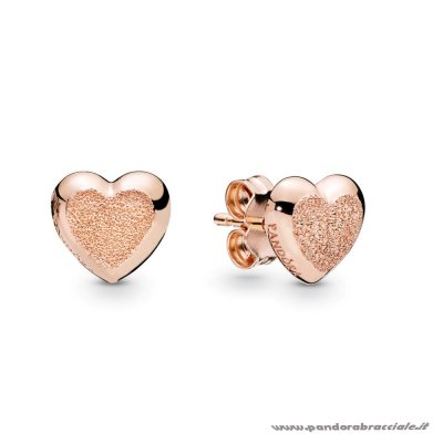 Pandora Italia Matte Brilliance Cuori Orecchini, Pandora Rose™ Net