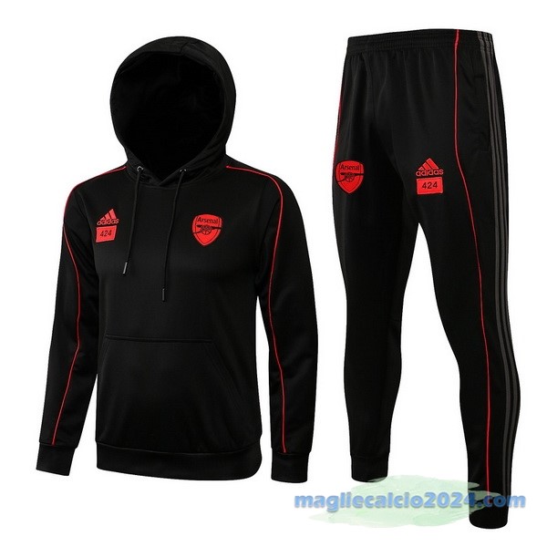 Felpa Cappuccio Arsenal 2022 2023 Nero Rosso Poco Prezzo
