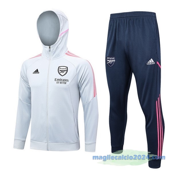 Felpa Cappuccio Arsenal 2023 2024 Grigio Azul Poco Prezzo