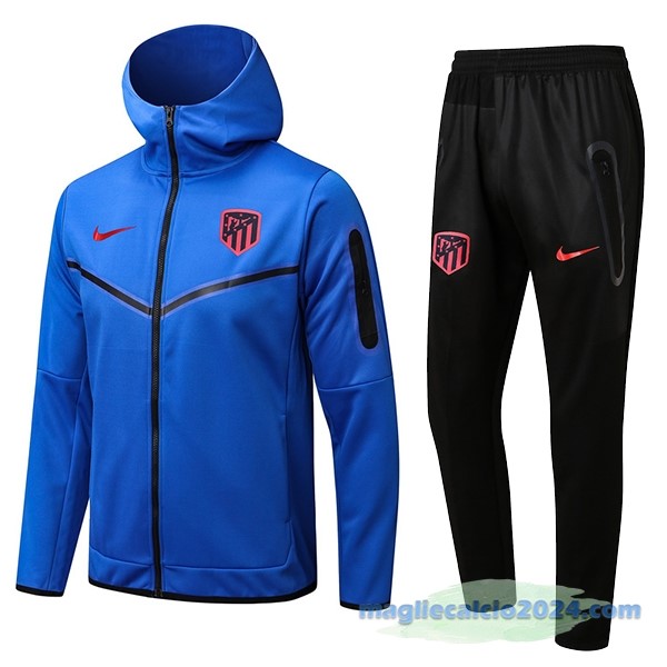 Felpa Cappuccio Atlético Madrid 2022 2023 Azul Nero Poco Prezzo