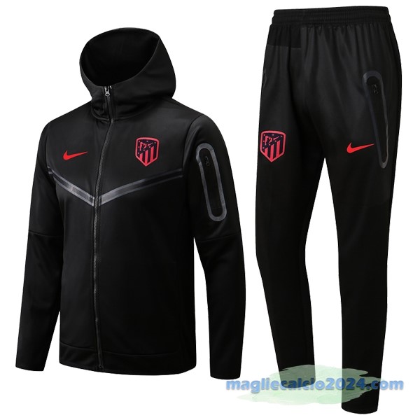 Felpa Cappuccio Atlético Madrid 2022 2023 Nero Poco Prezzo