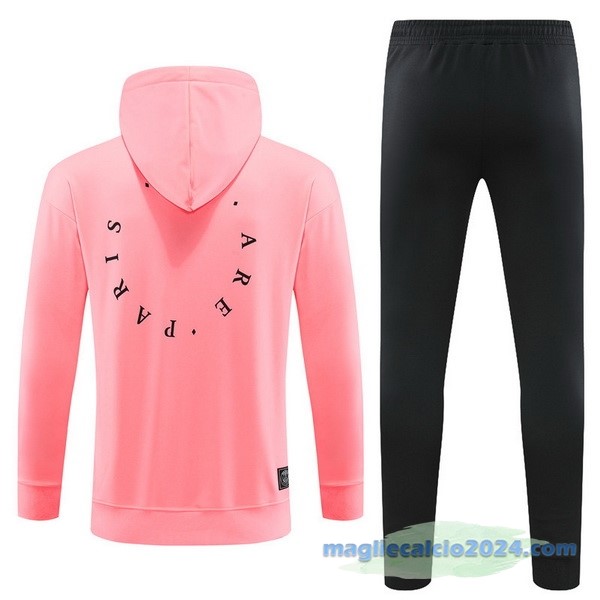 Felpa Cappuccio Bambino Paris Saint Germain 2023 2024 Rosa Nero Poco Prezzo