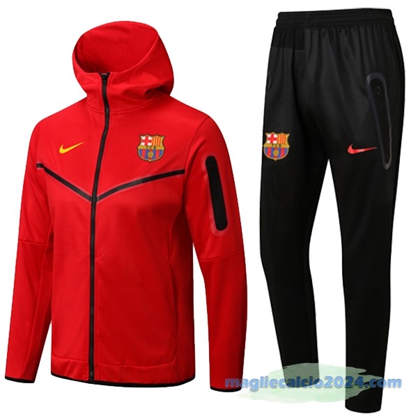 Felpa Cappuccio Barcelona 2022 2023 Rosso Nero Poco Prezzo