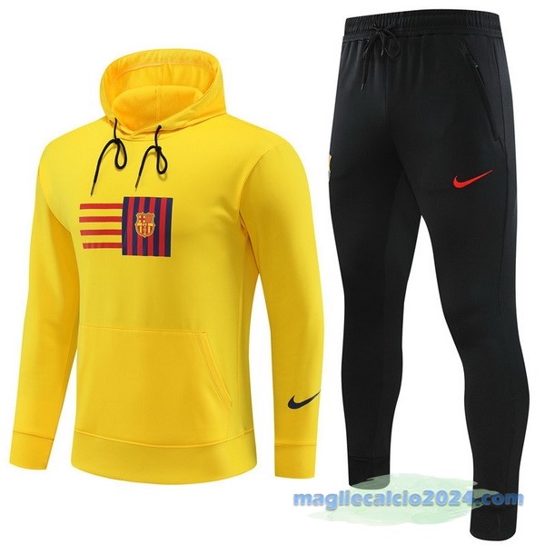 Felpa Cappuccio Barcelona 2023 2024 Giallo Nero Poco Prezzo