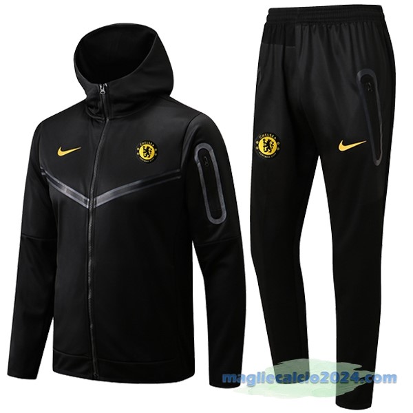 Felpa Cappuccio Chelsea 2022 2023 Nero Giallo Poco Prezzo