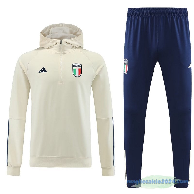 Felpa Cappuccio Italia 2023 Giallo Azul Poco Prezzo