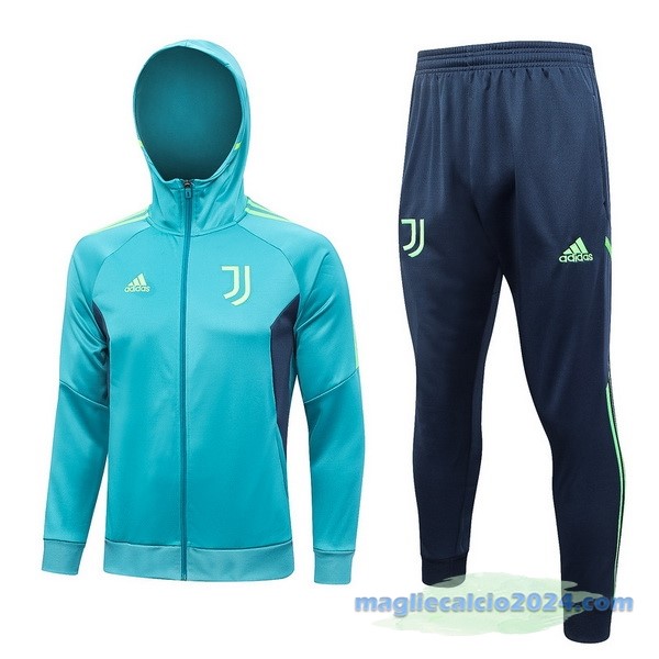 Felpa Cappuccio Juventus 2022 2023 Verde Azul Poco Prezzo