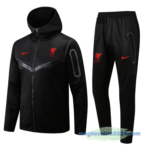 Felpa Cappuccio Liverpool 2022 2023 Nero Poco Prezzo