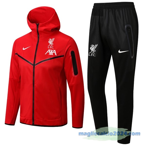 Felpa Cappuccio Liverpool 2022 2023 Rosso Nero Poco Prezzo