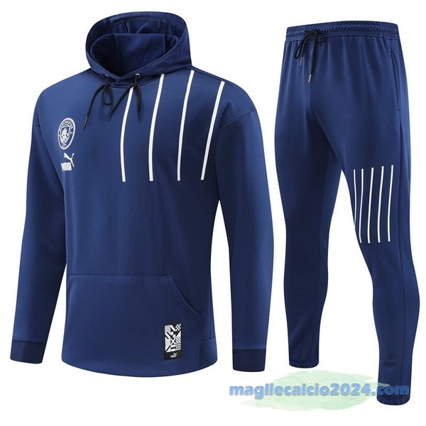 Felpa Cappuccio Manchester City 2022 2023 Azul Navy Poco Prezzo