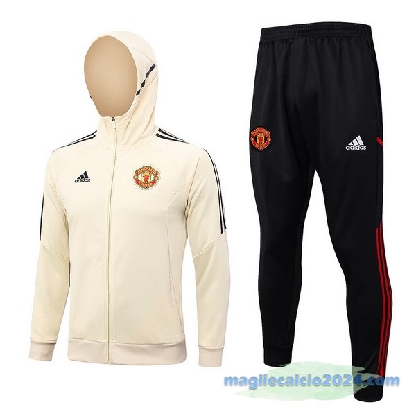 Felpa Cappuccio Manchester United 2023 2024 Giallo Nero Poco Prezzo