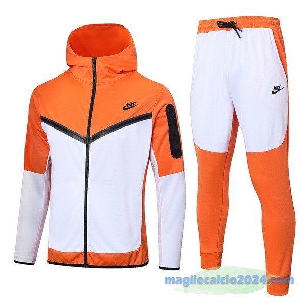 Felpa Cappuccio Nike 2022 2023 Arancione Bianco Poco Prezzo