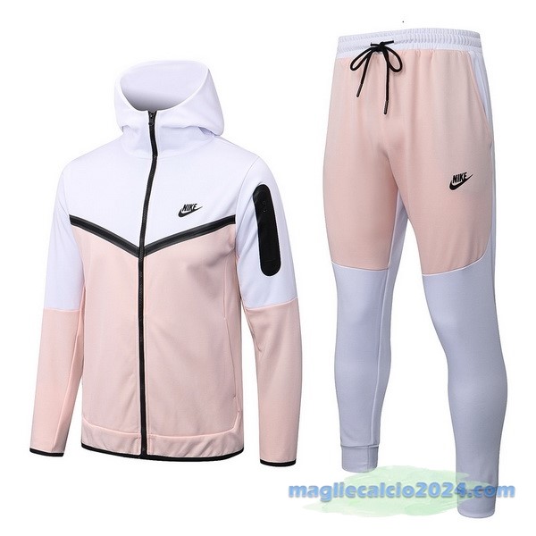 Felpa Cappuccio Nike 2022 2023 Bianco Rosa Poco Prezzo