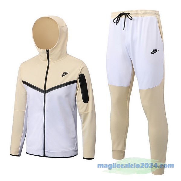 Felpa Cappuccio Nike 2022 2023 Giallo Bianco Poco Prezzo