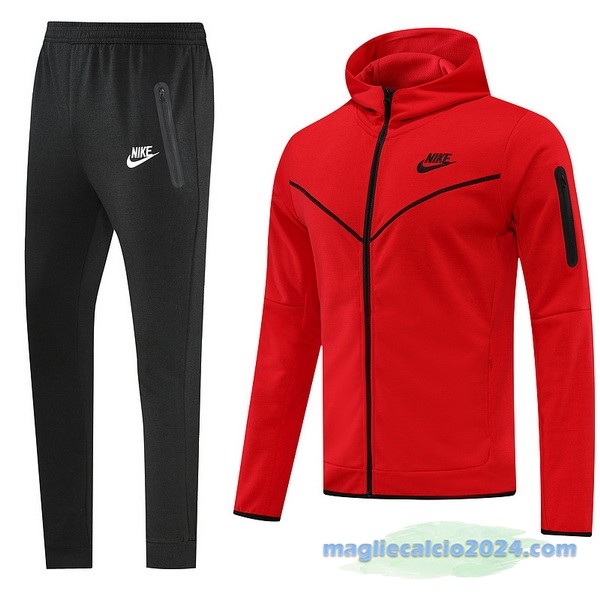 Felpa Cappuccio Nike 2022 2023 Rosso I Nero Poco Prezzo