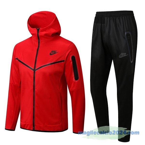 Felpa Cappuccio Nike 2022 2023 Rosso Nero Poco Prezzo