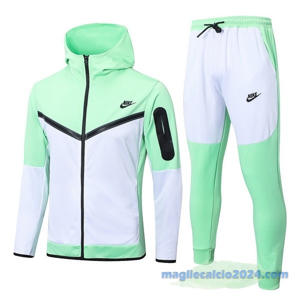 Felpa Cappuccio Nike 2022 2023 Verde Bianco Poco Prezzo