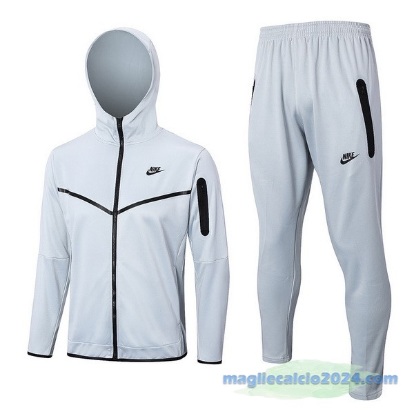 Felpa Cappuccio Nike 2023 2024 Grigio Bianco Poco Prezzo