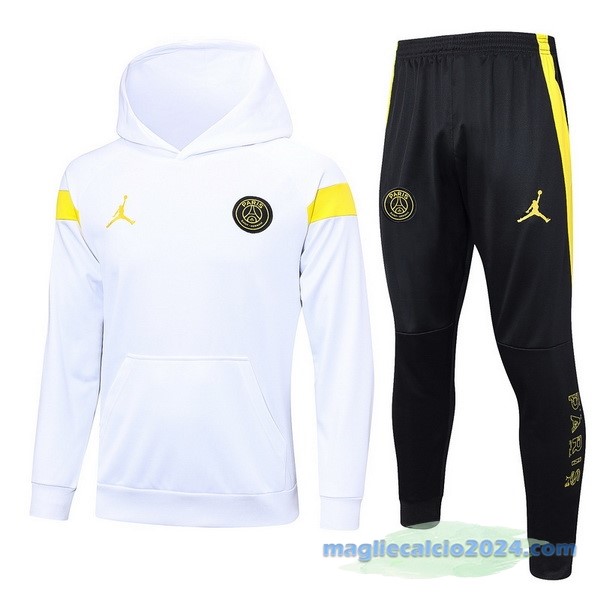 Felpa Cappuccio Paris Saint Germain 2023 2024 Bianco Nero Poco Prezzo