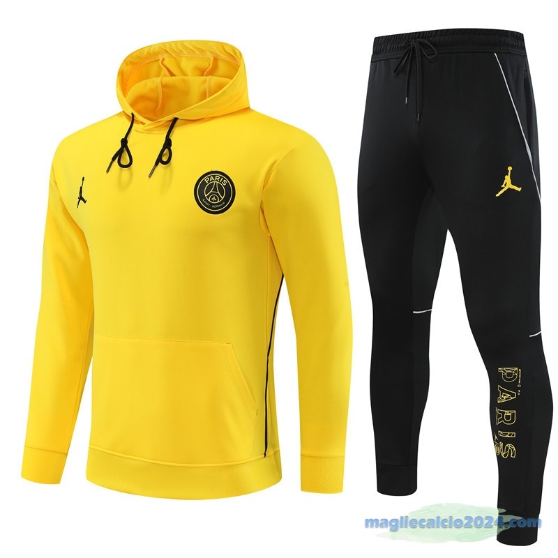 Felpa Cappuccio Paris Saint Germain 2023 2024 Giallo I Nero Poco Prezzo