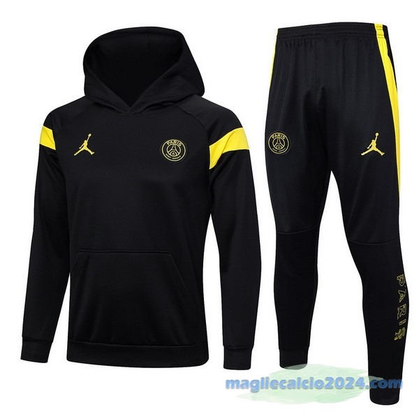Felpa Cappuccio Paris Saint Germain 2023 2024 Nero Giallo Poco Prezzo