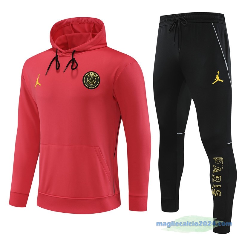 Felpa Cappuccio Paris Saint Germain 2023 2024 Rosso I Nero Poco Prezzo