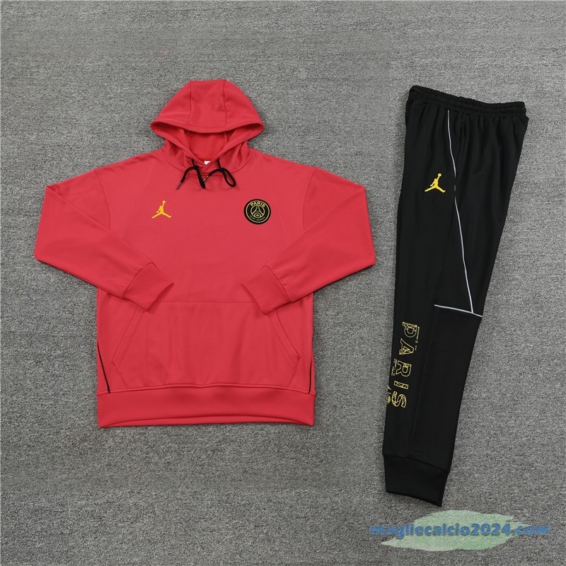 Felpa Cappuccio Paris Saint Germain 2023 2024 Rosso I Nero Poco Prezzo