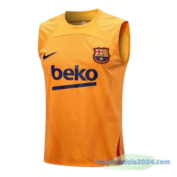 Formazione Senza Maniche Barcelona 2022 2023 Arancione Poco Prezzo