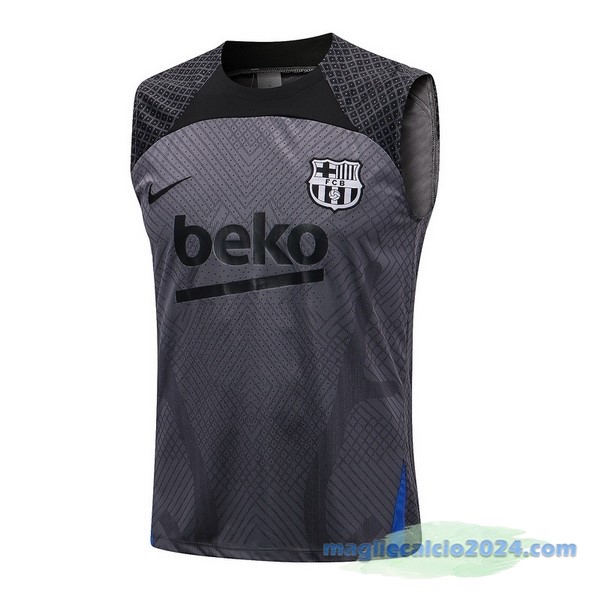 Formazione Senza Maniche Barcelona 2022 2023 Grigio Nero Poco Prezzo
