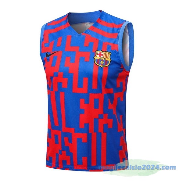 Formazione Senza Maniche Barcelona 2022 2023 Rosso Azul Poco Prezzo