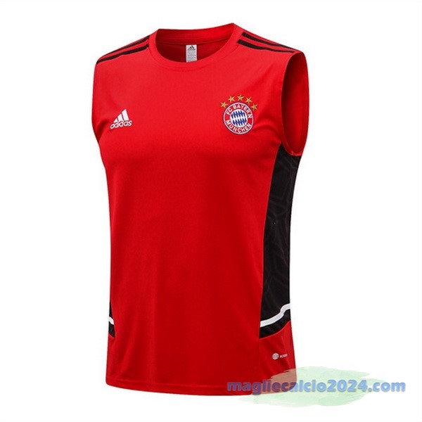 Formazione Senza Maniche Bayern Múnich 2022 2023 Rosso Nero Poco Prezzo