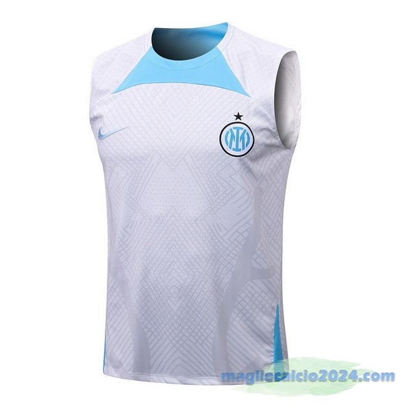 Formazione Senza Maniche Inter Milán 2022 2023 Bianco Azul Poco Prezzo