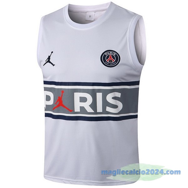 Formazione Senza Maniche Paris Saint Germain 2022 2023 Bianco Grigio Poco Prezzo