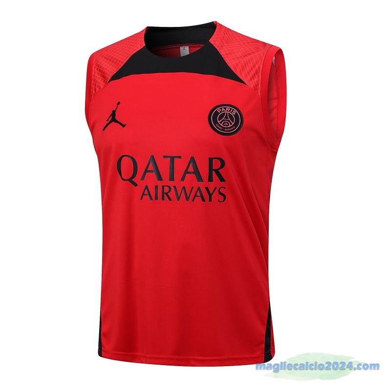 Formazione Senza Maniche Paris Saint Germain 2023 2024 Rosso Nero Poco Prezzo