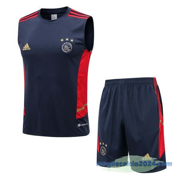 Formazione Senza Maniche Set Completo Ajax 2022 2023 Azul Rosso Poco Prezzo