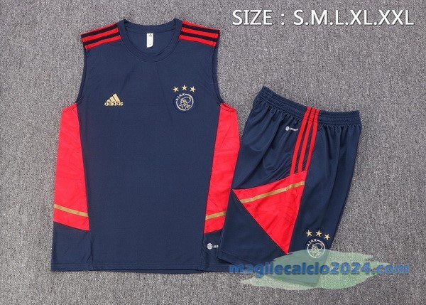 Formazione Senza Maniche Set Completo Ajax 2022 2023 Azul Rosso Poco Prezzo