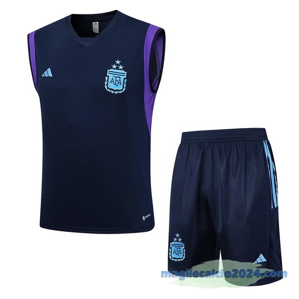 Formazione Senza Maniche Set Completo Argentina 2023 Azul Navy Poco Prezzo