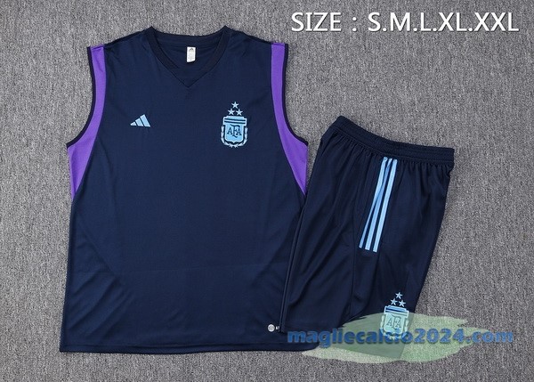 Formazione Senza Maniche Set Completo Argentina 2023 Azul Navy Poco Prezzo