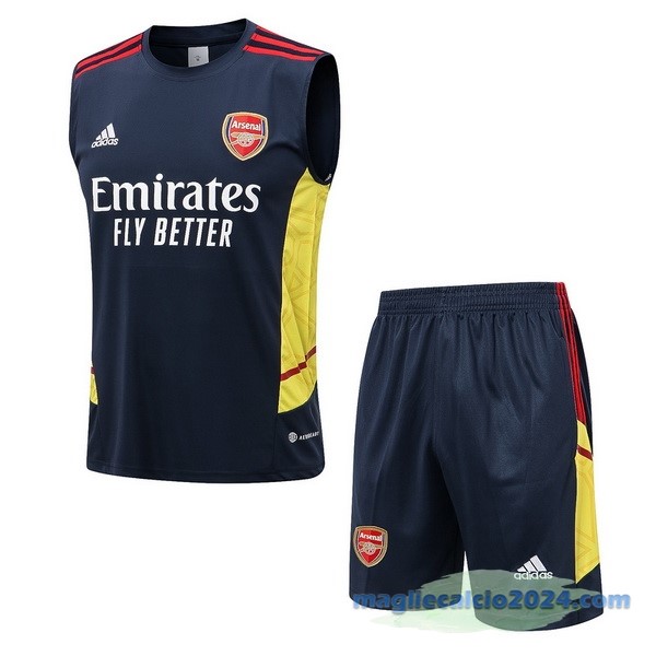 Formazione Senza Maniche Set Completo Arsenal 2022 2023 Azul Navy Giallo Poco Prezzo
