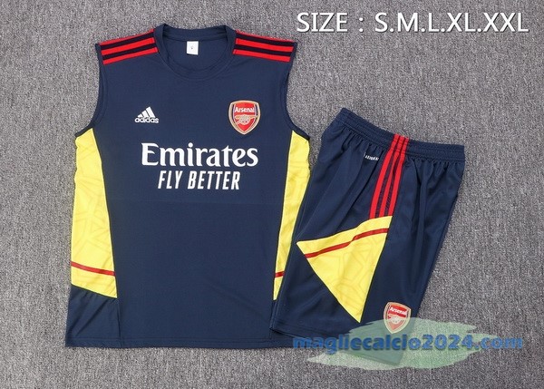 Formazione Senza Maniche Set Completo Arsenal 2022 2023 Azul Navy Giallo Poco Prezzo