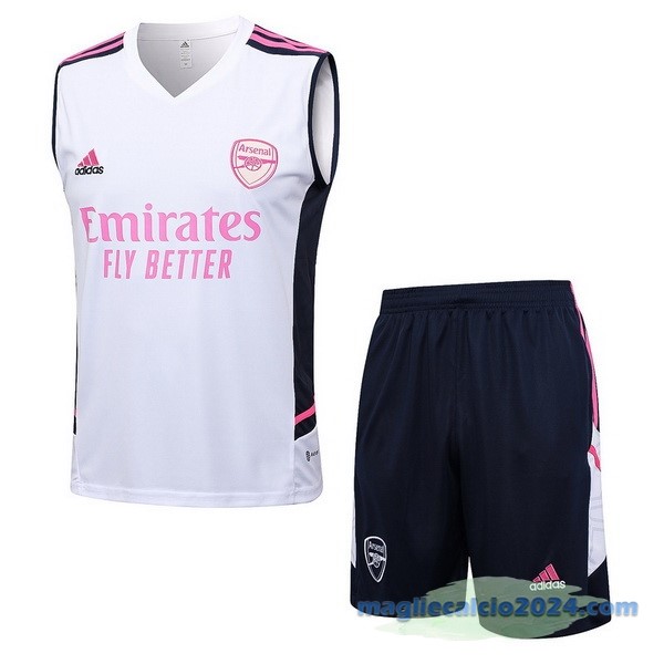 Formazione Senza Maniche Set Completo Arsenal 2023 2024 Bianco I Rosa Azul Poco Prezzo