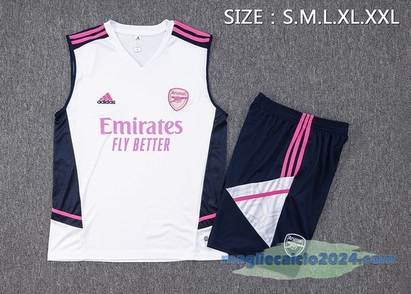 Formazione Senza Maniche Set Completo Arsenal 2023 2024 Bianco I Rosa Azul Poco Prezzo
