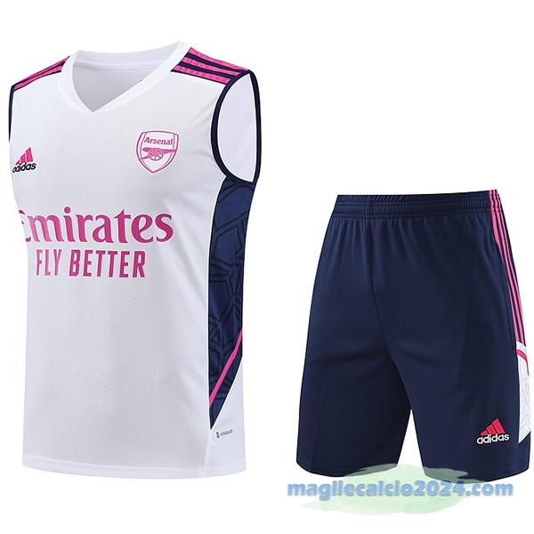 Formazione Senza Maniche Set Completo Arsenal 2023 2024 Bianco Rosa Azul Poco Prezzo