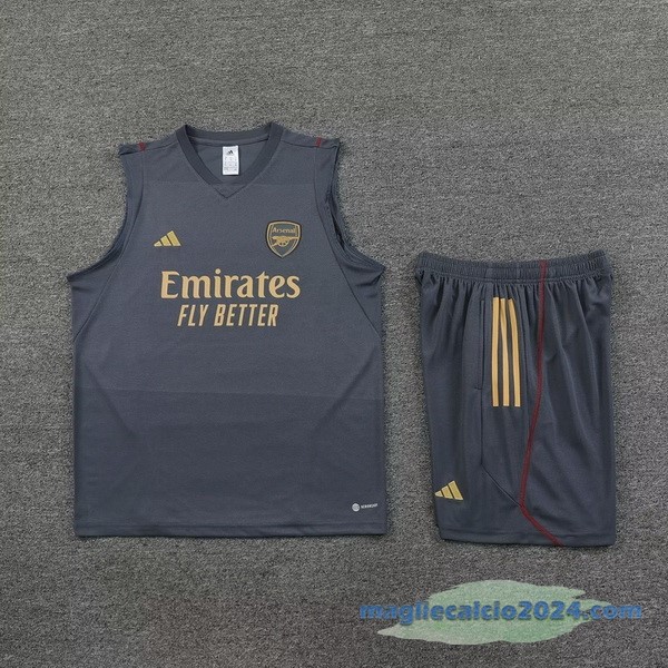 Formazione Senza Maniche Set Completo Arsenal 2023 2024 Grigio Poco Prezzo