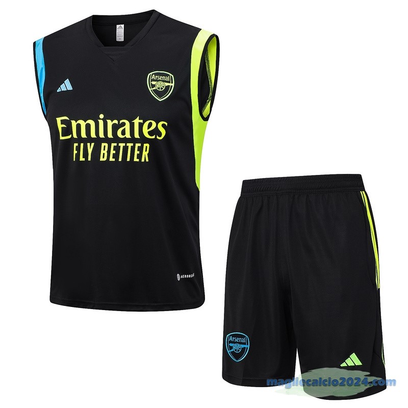 Formazione Senza Maniche Set Completo Arsenal 2023 2024 Nero I Verde Poco Prezzo