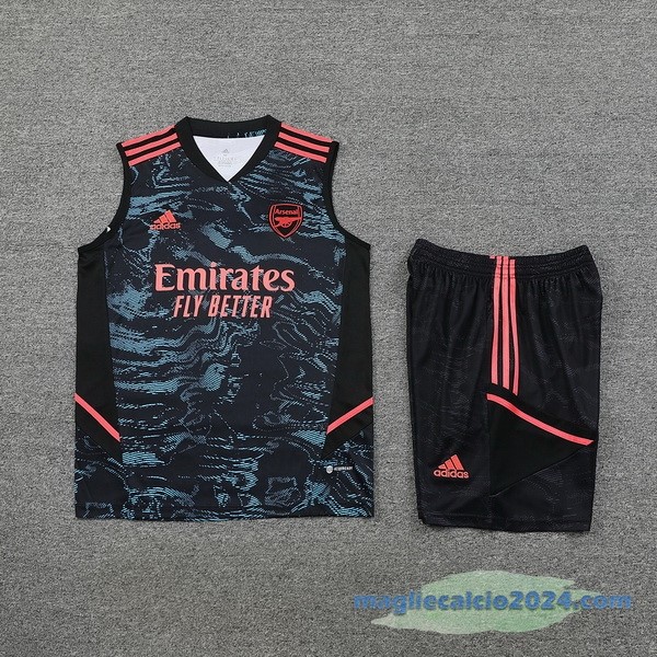 Formazione Senza Maniche Set Completo Arsenal 2023 2024 Nero Verde Poco Prezzo