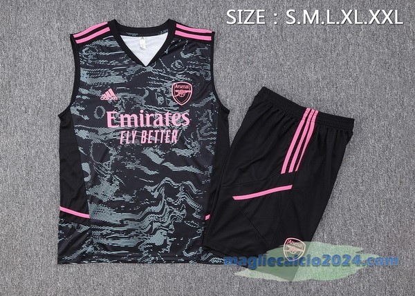 Formazione Senza Maniche Set Completo Arsenal 2023 2024 Verde Nero Rosa Poco Prezzo