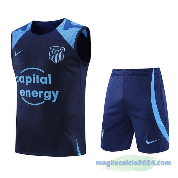 Formazione Senza Maniche Set Completo Atlético Madrid 2022 2023 Azul Navy Poco Prezzo