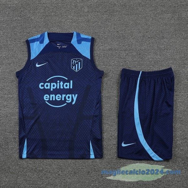 Formazione Senza Maniche Set Completo Atlético Madrid 2022 2023 Azul Navy Poco Prezzo
