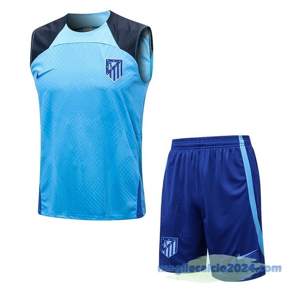 Formazione Senza Maniche Set Completo Atlético Madrid 2022 2023 Azul Poco Prezzo